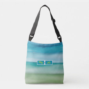 Bolsa Ajustável Arte de Nome Personalizado Horizonte Oceano Aquare