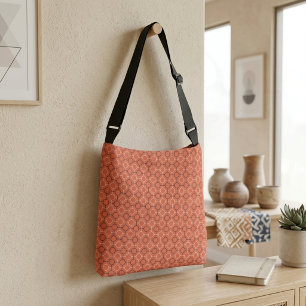 Bolsa Ajustável Arte de Padrão de Grade de Círculos Geométricos Re