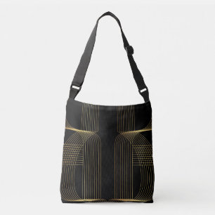 Bolsa Ajustável Arte Dourada, preta, elegante, legal, única linha