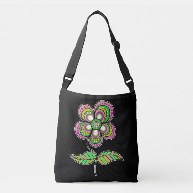 Bolsa Ajustável Arte Flor Psicodélica (Frente)