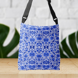 BOLSA AJUSTÁVEL ARTE FOLGA TROPICAL DE VINTAGEM AZUL