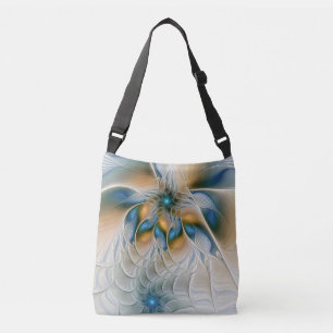 Bolsa Ajustável Arte Fractal, Abstrato Fantasia, Com Azul