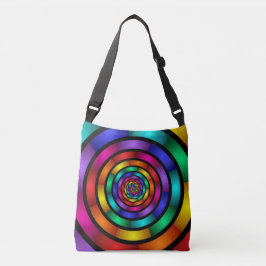 Bolsa Ajustável Arte Fractal Arredondada e Psicodélica Colorida Mo