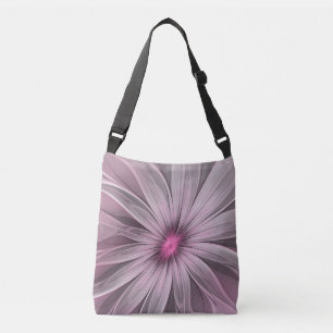 Bolsa Ajustável Arte Fractal Floral de Ameixa Abstrata Flor Fantas