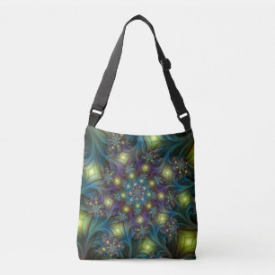 Bolsa Ajustável Arte Fractal Roxa Roxa Abstrato brilhante iluminad