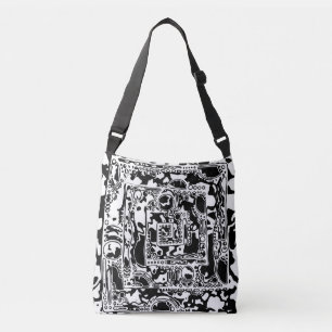 Bolsa Ajustável Arte Geométrica Preta E Branca 25