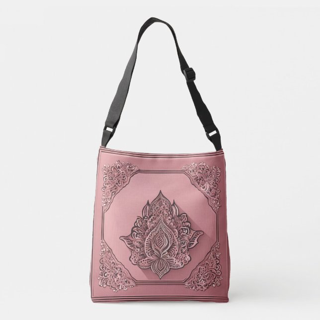 Bolsa Ajustável Arte Lace AI ao quadrado Floral (Verso)