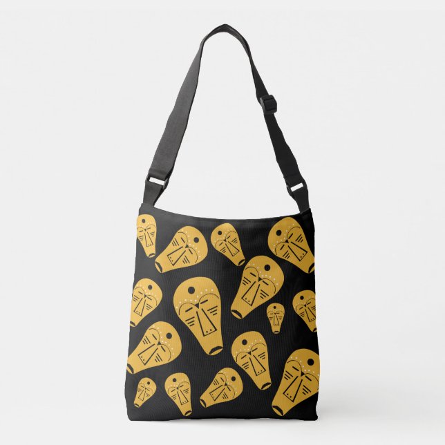 Bolsa Ajustável Arte moderna de tatuagem facial abstrata tribal ab (Frente)