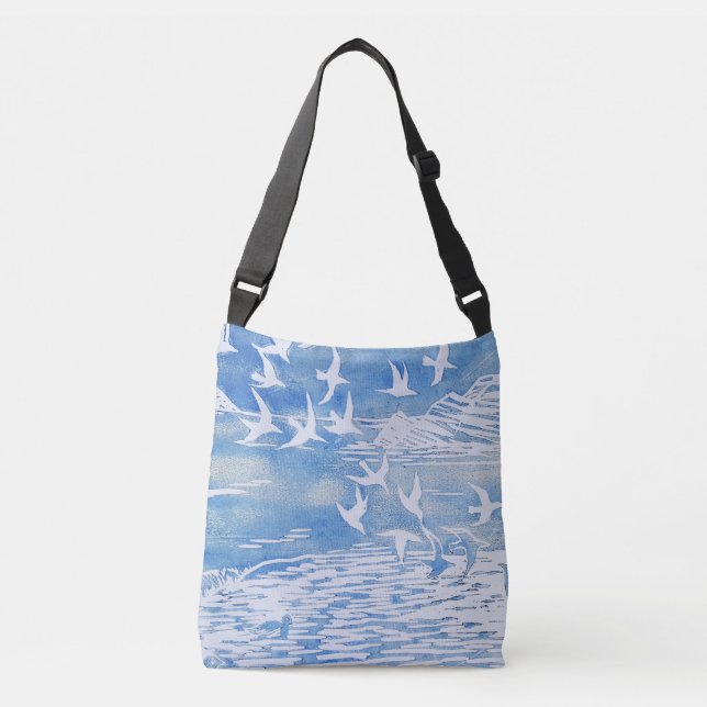 Bolsa Ajustável Arte por Aquarela Azul (Frente)