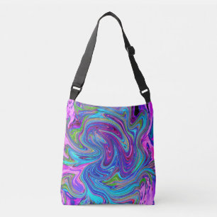 Bolsa Ajustável Arte retrógrada Abstrato de Groovas Azul, Rosa e P