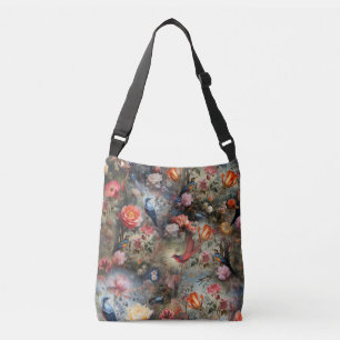 Bolsa Ajustável Arte Surrealista com Flores e Aves