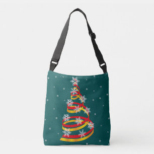 Bolsa Ajustável Árvore de Natal com Fita de Flocos de Neve Minimal