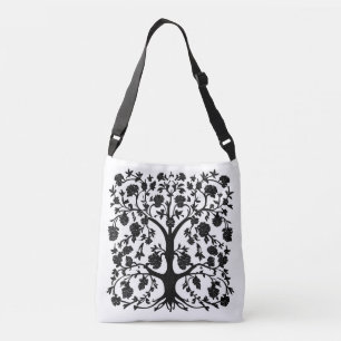 Bolsa Ajustável Árvore de vida floral nº 5 preto e branco