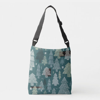 Bolsa Ajustável Árvores de inverno, padrão de natais vintages.