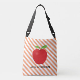 Bolsa Ajustável As listras alaranjadas, Apple vermelho