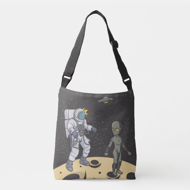 Bolsa Ajustável Astronauta e alienígena (Frente)