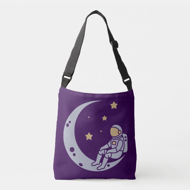 Bolsa Ajustável Astronauta na Design da Lua Crescente (Frente)