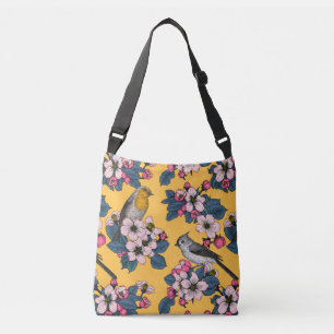 Bolsa Ajustável Aves e Blossomas em amarelo