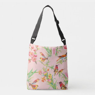 Bolsa Ajustável Aves Exóticas: Vintage Floral Sem Semente.