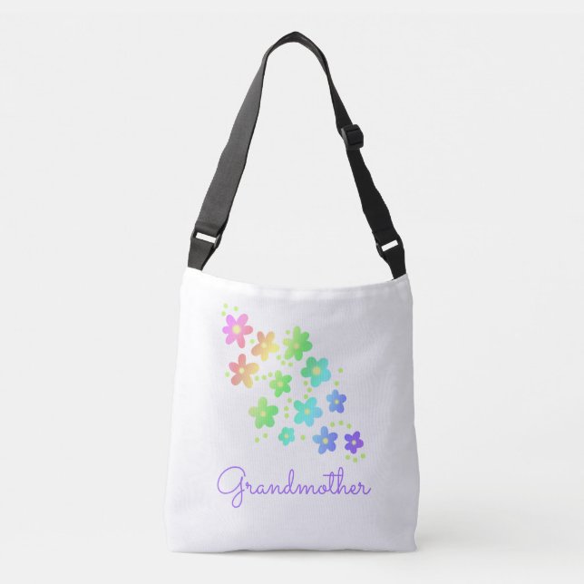 Bolsa Ajustável Avó Flores Arco-Íris (Frente)