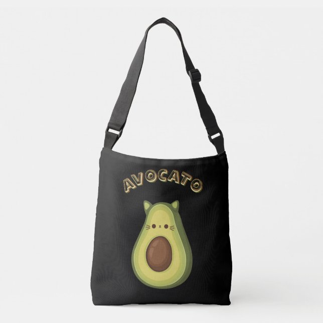 Bolsa Ajustável AVOCATO - Gato Engraçado e Avocado Amam Saco (Frente)