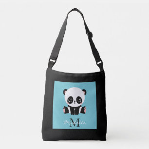 Bolsa Ajustável Azul-Azul-bolha Personalizada de Panda Cuta Monogr