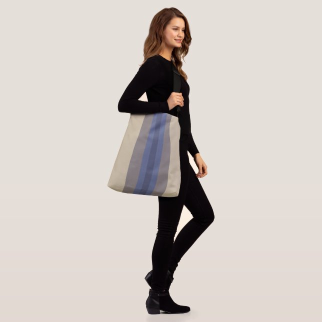 Bolsa Ajustável Azul-bege moderno riscado (No(a) Modelo)