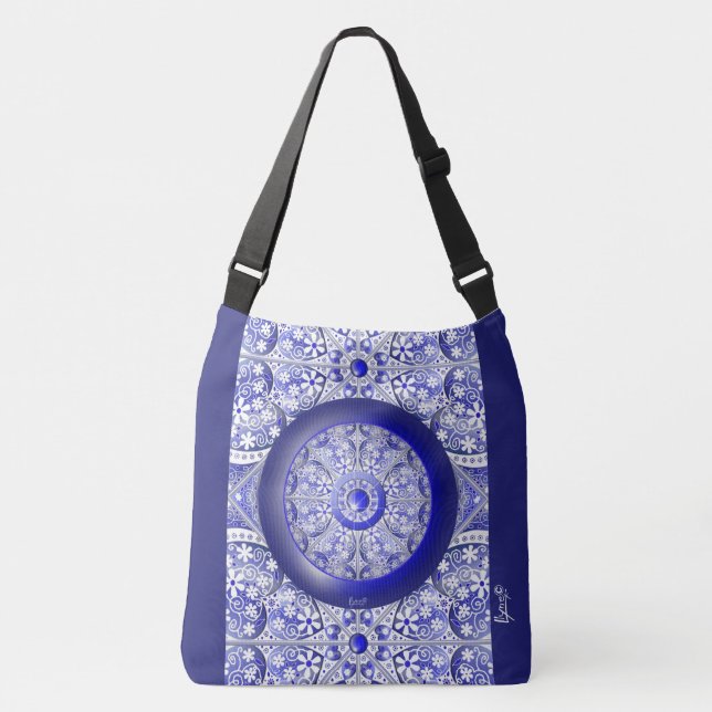 Bolsa Ajustável Azul de rendas cerâmicas de Grécia (Frente)