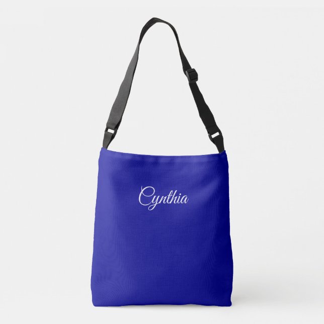 Bolsa Ajustável Azul escuro e branco em legância: (Verso)