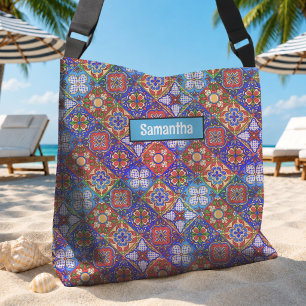 Bolsa Ajustável Azulejos Elegantes Talavera Mexicanos Vermelhos Az