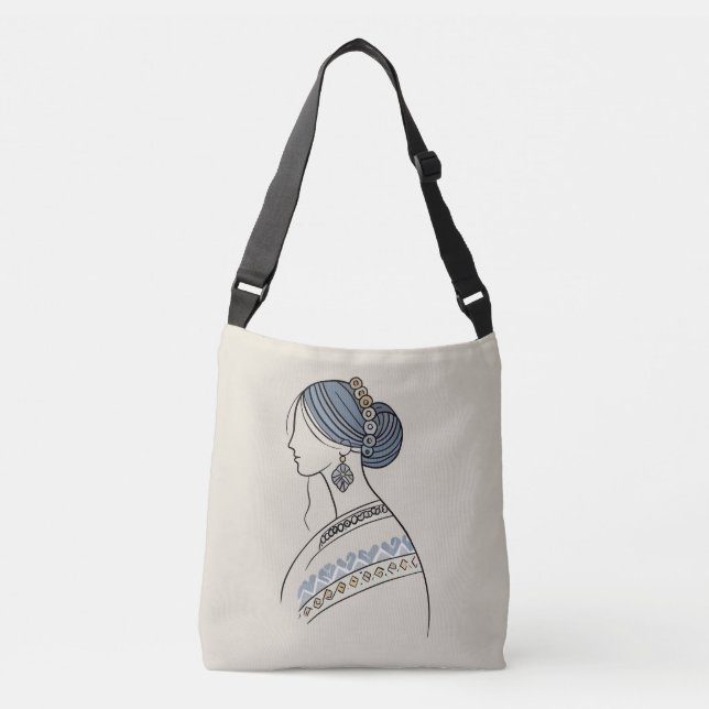 Bolsa Ajustável Bag Crossbody de arte popular ucraniana elegante (Frente)