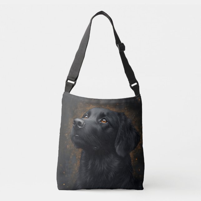 Bolsa Ajustável Bag (Crossbody) do Retriever Placado Preto (Frente)