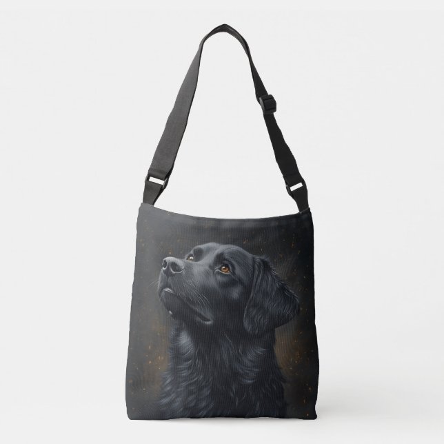 Bolsa Ajustável Bag (Crossbody) do Retriever Placado Preto (Frente)