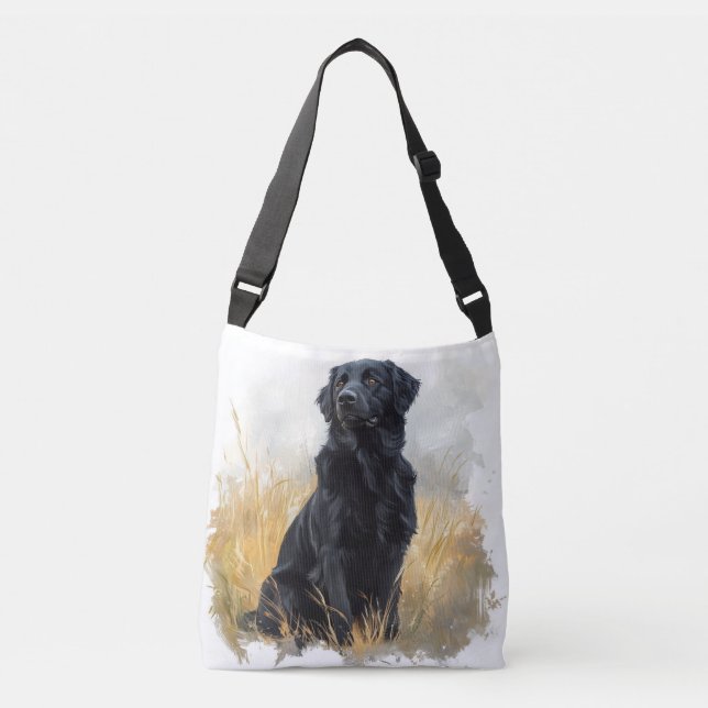 Bolsa Ajustável Bag (Crossbody) do Retriever Placado Preto (Frente)