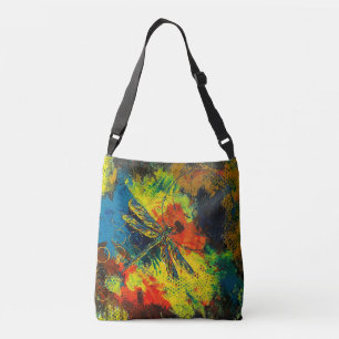 Bolsa Ajustável Bag de Abstrato de Dragonfly Cross Body
