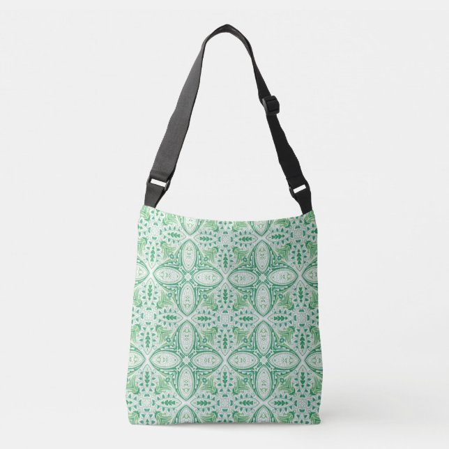 Bolsa Ajustável Bag de corpo cruzado verde e branco (Frente)