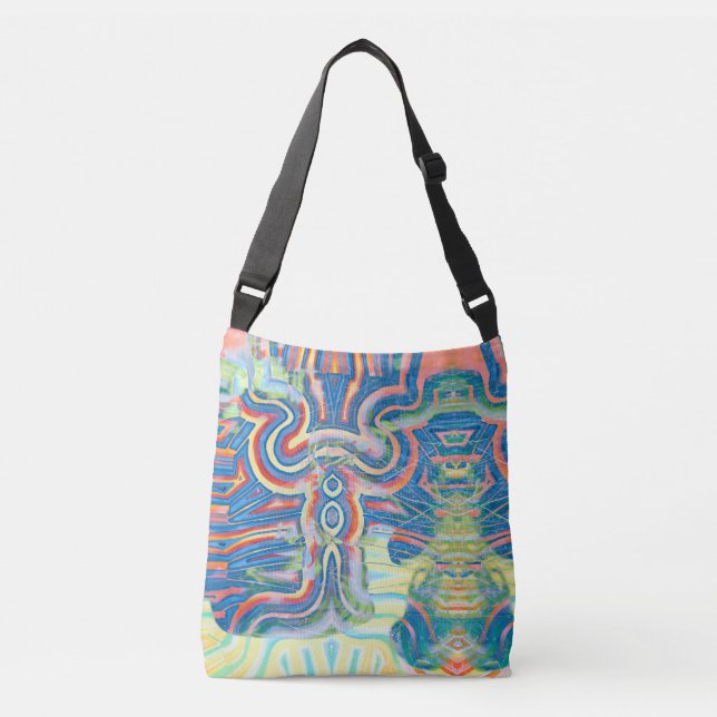 Bolsa Ajustável Bag Multicolor Abstrato Crossbody (Frente)