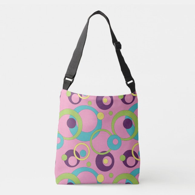 Bolsa Ajustável Bag Multiverso-Impressão dos Círculos Rosa Funk (Frente)