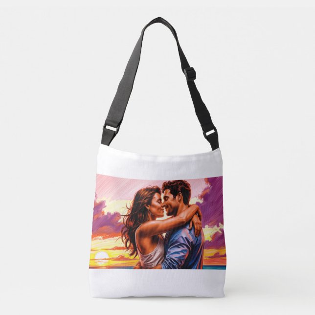 Bolsa Ajustável bag with romantic print of two lovers (Frente)