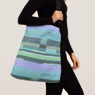 Bolsa Ajustável Bandas de Abstrato púrpura, verde e turquesa