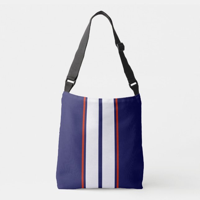 Bolsa Ajustável Bandas de corridas vermelho, branco e azul (Frente)
