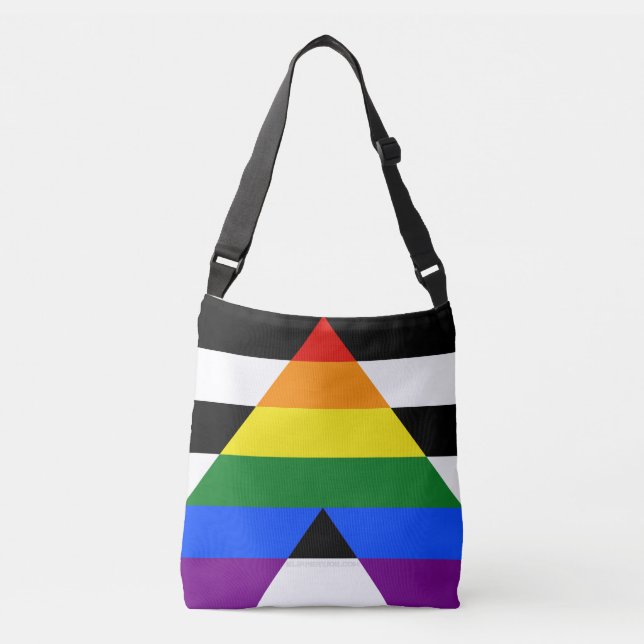 Bolsa Ajustável Bandeira aliada reta SlipperyJoe's arco-íris suave (Frente)
