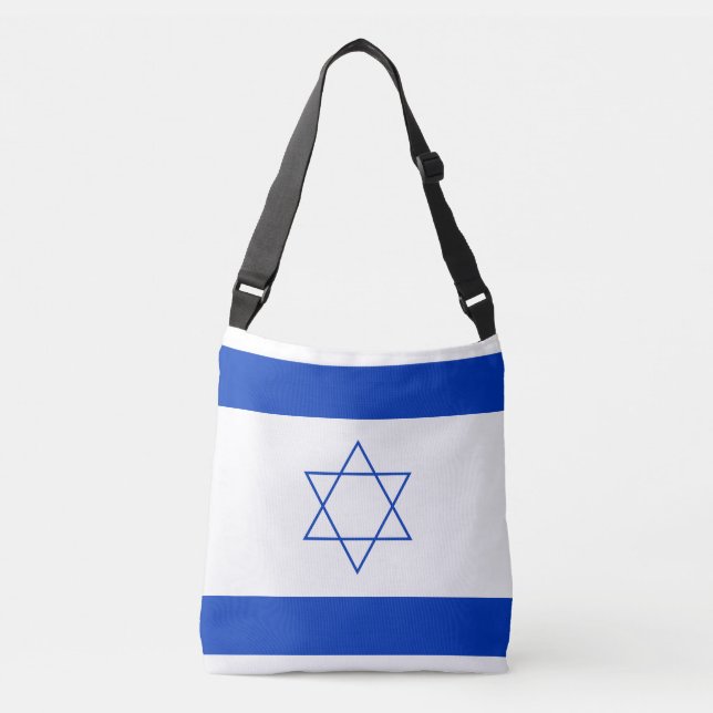 Bolsa Ajustável Bandeira Azul e Branca de Israel (Frente)