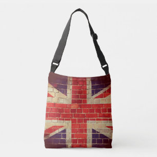 Bolsa Ajustável Bandeira BRITÂNICA do vintage em uma parede de