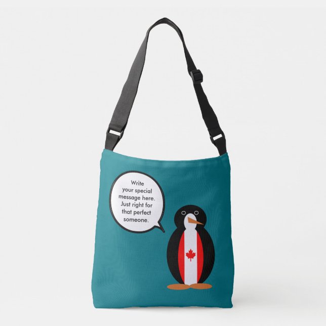Bolsa Ajustável Bandeira Canadense Sr. Pinguim Falante (Frente)