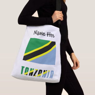 Bolsa Ajustável Bandeira da Tanzânia Tanzânia Personalização Preta