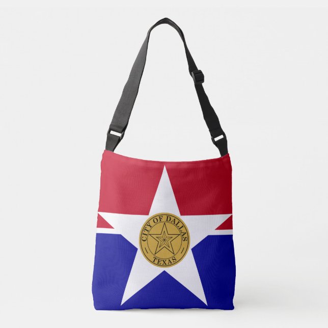 Bolsa Ajustável Bandeira de Dallas, Texas Crossbody Bag (Frente)