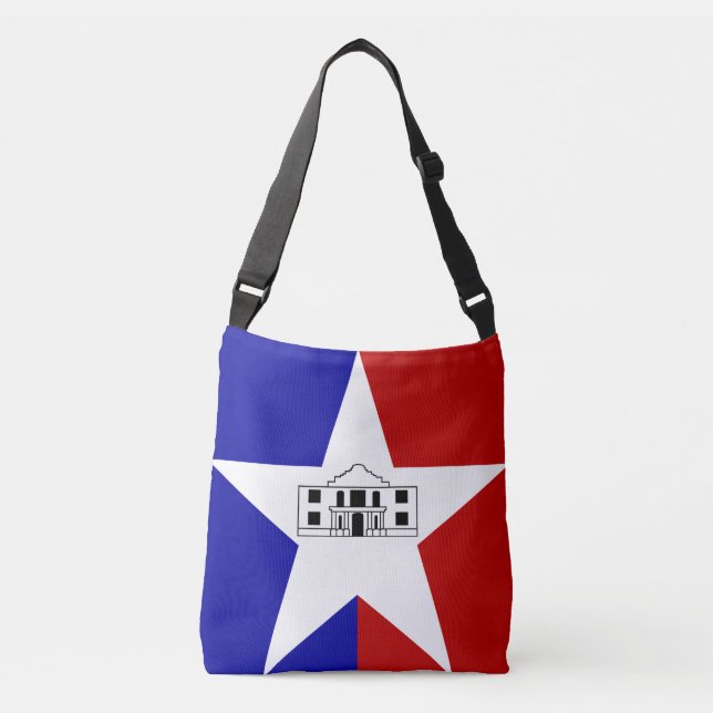 Bolsa Ajustável Bandeira de San Antonio, Texas Crossbody Bag (Frente)