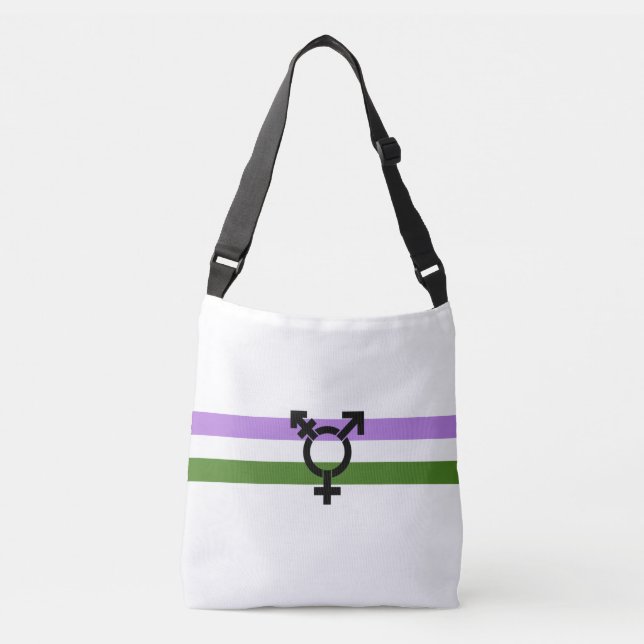 Bolsa Ajustável Bandeira do Orgulho Genderqueer (Frente)