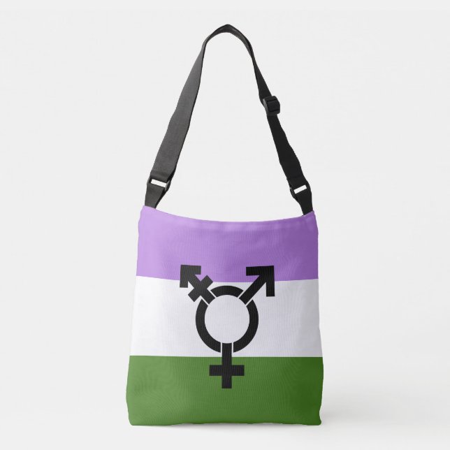 Bolsa Ajustável Bandeira do Orgulho Genderqueer (Frente)